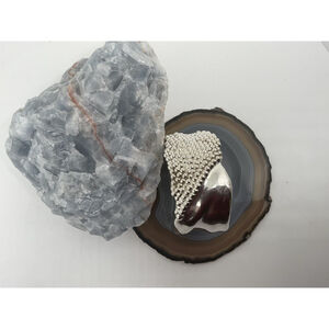 Brutalist 925 Sterling Silver Electroform Cuff Bracelet